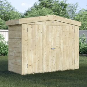 Forest Garden 6 ft. W x 3 ft. D Solid Wood Overlap Apex Bike Shed pink/white/brown 152.4 H x 198.12 W x 81.28 D cm