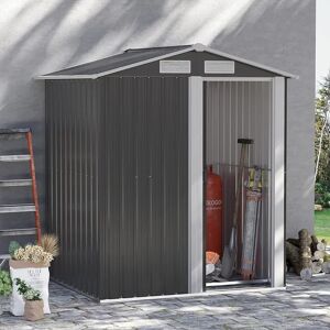 Outsunny 152 ft. W x 132 ft. D Plastic Tongue & Groove Dome Garden Shed gray 188.0 H x 152.0 W x 132.0 D cm