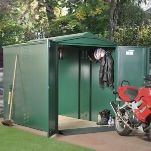 Asgard Motorbike Secure Storage 5 ft. W x 9 ft. D Apex Metal Bike Shed 203.2 H x 157.988 W x 273.9898 D cm