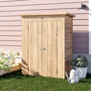Forest Garden 3.5 Ft. W x 2 Ft. D Overlap Pent Wooden Tool Shed white/brown 132.08 H x 109.22 W x 55.88 D cm