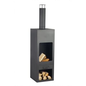 Mr Funnel Kentucky Steel Wood Burning Outdoor Fireplace black/brown/gray 199.0 H x 45.0 W x 45.0 D cm