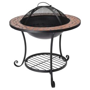 ClassicLiving Earleen 44Cm H x 58Cm W Iron Outdoor Fire Pit with Lid black/brown/gray 44.0 H x 58.0 W x 58.0 D cm