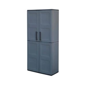 WFX Utility Multipurpose Wardrobe For Outdoor Or Indoor Use, Cabinet With 2 Doors And 3 Adjustable Shelves In Polypropylene, 100% Made In Italy, 68X37h163 Cm, Gra 163.0 H x 68.0 W x 37.0 D cm