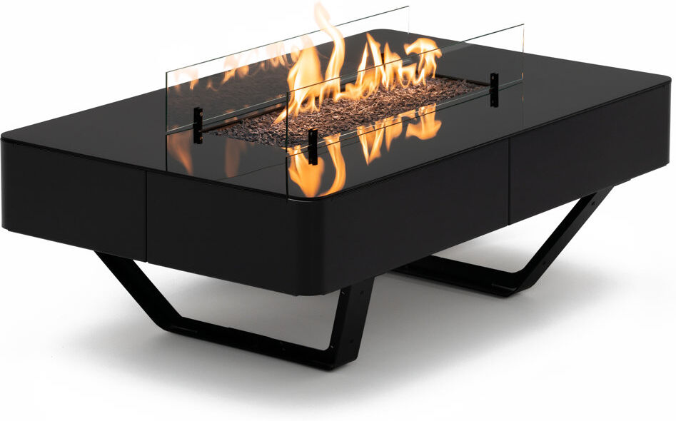 Rio Table by Planika - Propane Outdoor Fire Pit Table Rio Black Powder Paint 36cm H X 106cm W X 66cm D