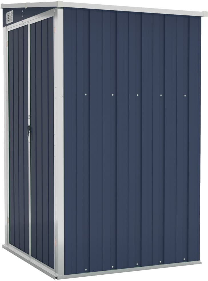 vidaXL Wall-mounted Garden Shed Outdoor Tool Storage Shed Galvanised Steel Anthracite 260cm H x 100cm W x 114.5cm x D