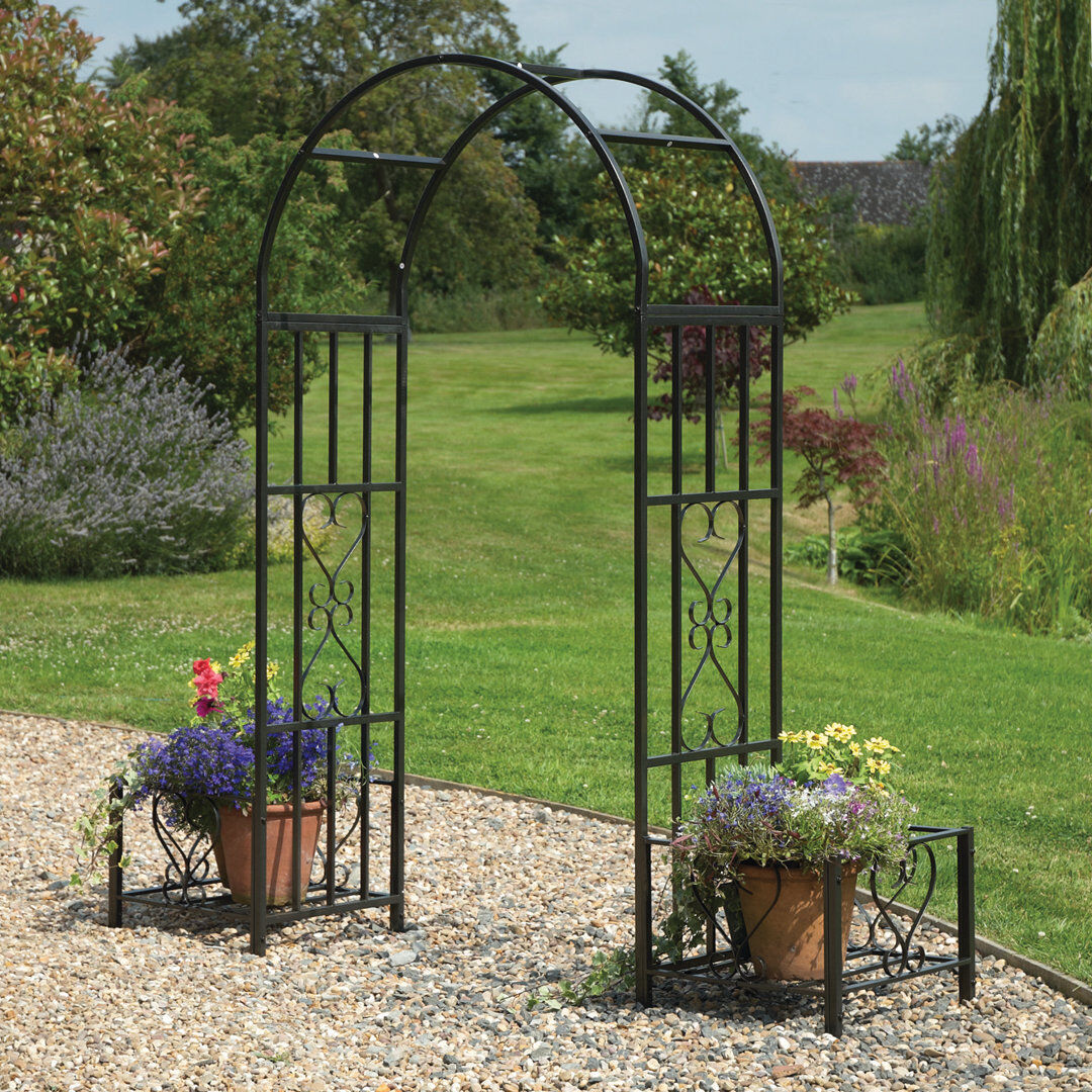 Sol 27 Outdoor Larson Arch Black 204cm H X 214cm W X 50cm D