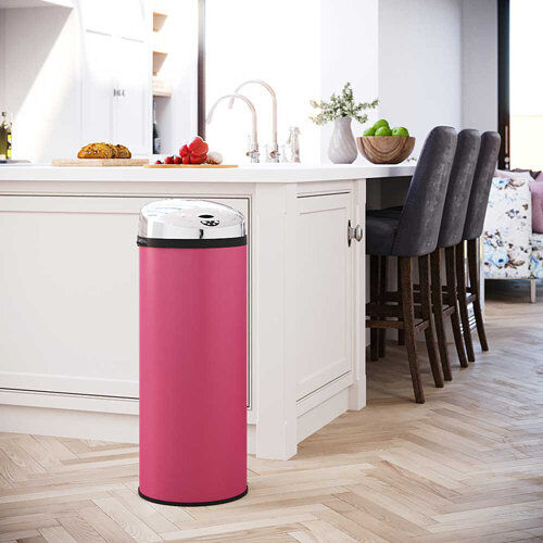 Symple Stuff Ladson Stainless Steel Motion Sensor Rubbish Bin Symple Stuff Capacity: 50L, Colour: Pink  - Size: Extra Large Symple Stuff Ladson Stainless Steel Motion Sensor Rubbish Bin Symple Stuff Capacity: 50L, Colour: Pink  - Size: Extra Large