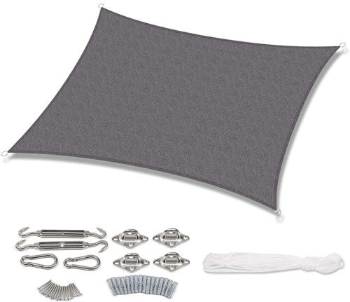 Dakota Fields Dia 3m x 2m Rectangular Shade Sail Dakota Fields Colour: Anthracite 38cm H X 80cm W X 80cm D Dakota Fields Dia 3m x 2m Rectangular Shade Sail Dakota Fields Colour: Anthracite 38cm H X 80cm W X 80cm D