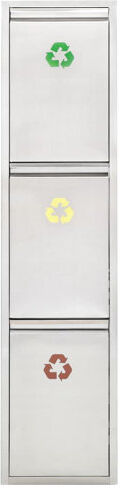 Symple Stuff Laverty Stainless Steel Recycling Bin Symple Stuff  - Size: 25cm H X 100cm W X 40cm D Symple Stuff Laverty Stainless Steel Recycling Bin Symple Stuff  - Size: 25cm H X 100cm W X 40cm D