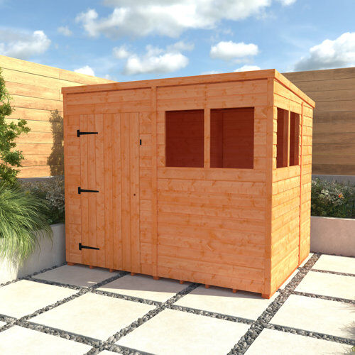 Tiger Sheds Tiger 8 ft. W x 6 ft. D Shiplap Pent Wooden Shed Tiger Sheds  - Size: 80cm H X 81cm W X 58cm D Tiger Sheds Tiger 8 ft. W x 6 ft. D Shiplap Pent Wooden Shed Tiger Sheds  - Size: 80cm H X 81cm W X 58cm D