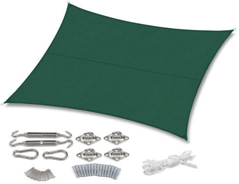 Dakota Fields Johnone 3m x 4m Rectangular Shade Sail Dakota Fields Colour: Green  - Size: 255cm H X 300cm W X 300cm D Dakota Fields Johnone 3m x 4m Rectangular Shade Sail Dakota Fields Colour: Green  - Size: 255cm H X 300cm W X 300cm D