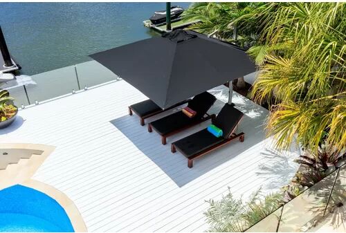 Symple Stuff 2.8m Square Cantilever Parasol Symple Stuff Colour: Black, Base Type: Cross Base  - Size: Small