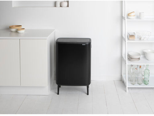 Brabantia Bo Steel 60 Litre Touch Top Multi-Compartments Rubbish and Recycling Bin Brabantia  - Size: 38cm H X 14cm W X 15cm D Brabantia Bo Steel 60 Litre Touch Top Multi-Compartments Rubbish and Recycling Bin Brabantia  - Size: 38cm H X 14cm W X 15cm D