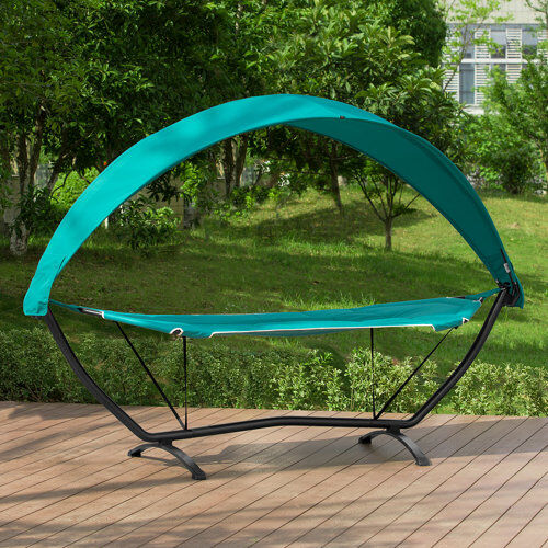 Dakota Fields Gerhard Hammock with Stand Dakota Fields Colour (Fabric): Turquoise  - Size: 66cm H x 101cm W x 3.81cm D Dakota Fields Gerhard Hammock with Stand Dakota Fields Colour (Fabric): Turquoise  - Size: 66cm H x 101cm W x 3.81cm D