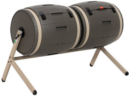 Lifetime Double Bin Rotating Composter Lifetime  - Size: 22cm H X 61cm W X 183cm D Lifetime Double Bin Rotating Composter Lifetime  - Size: 22cm H X 61cm W X 183cm D