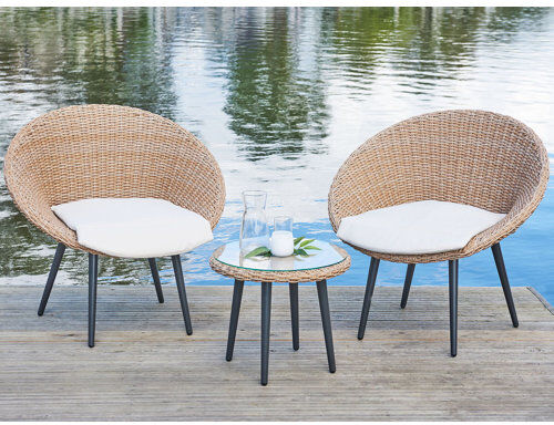 Fernleaf Laurie 2 Seater Rattan Conversation Set Fernleaf 45cm H x 66cm W x 3.81cm D Fernleaf Laurie 2 Seater Rattan Conversation Set Fernleaf 45cm H x 66cm W x 3.81cm D