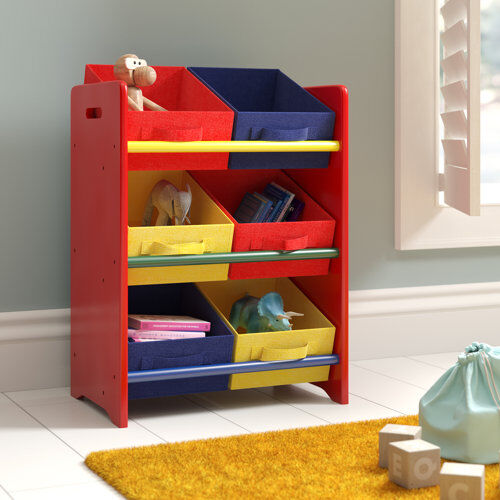 Symple Stuff Three Tier Coloured Bin Unit Symple Stuff  - Size: 105cm -165cm W X 208cm -219cm D Symple Stuff Three Tier Coloured Bin Unit Symple Stuff  - Size: 105cm -165cm W X 208cm -219cm D