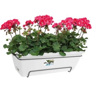 Elho Barcelona Plastic Balcony Planter white 18.5 H x 27.5 W x 49.5 D cm