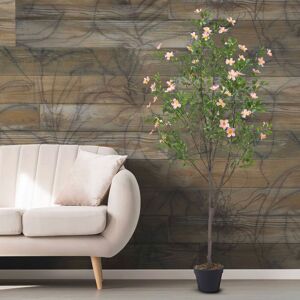 17 Stories Ameliana 160cm Artificial Frangipani Blossom Tree in Pot for Decoration Green 160cm H X 55cm W X 55cm D