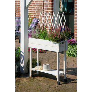 Alpen Home Elevated Planter with Trellis white 130.0 H x 28.5 W x 79.0 D cm