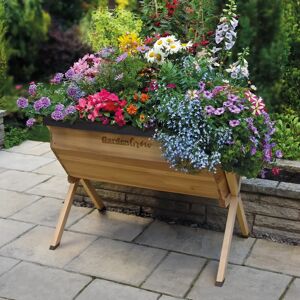 Dakota Fields Buckmiller Wood Elevated Planter brown 80.0 H x 100.0 W x 70.0 D cm