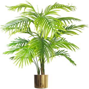 Leaf Large Artificial Palm Tree 130cm Areca Palm Planter 130cm Realistic 4ft+ Gold 130cm H X 80cm W X 80cm D