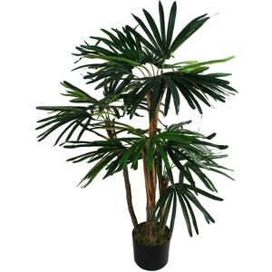 Leaf 100Cm Plant Artificial Palm Tree in Pot Green 100cm H X 80cm W X 80cm D