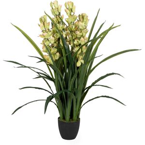 The Seasonal Aisle 110cm Faux Orchid Plant in Pot Green 110cm H X 50cm W X 50cm D