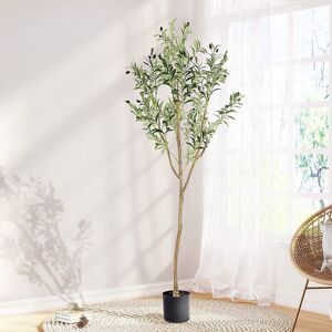 The Seasonal Aisle Artificial Olive Tree Home Decoration Fake Tree With Lifelike Leaves Faux Plant For Living Room Bedroom Balcony Corner Office Decor 170cm H x 80cm W x 80cm D