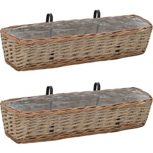 Sol 27 Outdoor Aanuoluwa Rattan Wall Planter Set 15cm H x 80cm W x 20cm D