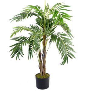 Leaf 120cm Artificial Palm Tree in Pot Black 120cm H X 80cm W X 80cm D