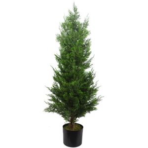 Leaf 18Cm Artificial Cypress Topiary in Pot Green 120cm H X 55cm W X 55cm D