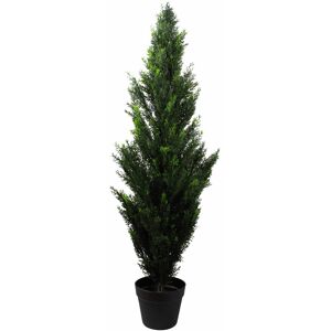 Leaf 120Cm Artificial Cypress Topiary in Pot Green 120cm H X 35cm W X 35cm D