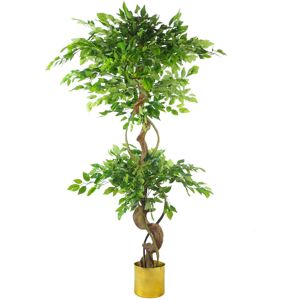 The Seasonal Aisle Floor Ficus Tree in Pot Gold 150cm H x 40cm W x 40cm D