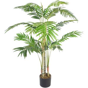 Leaf 120cm Artificial Palm Tree in Pot Silver 120cm H X 80cm W X 80cm D