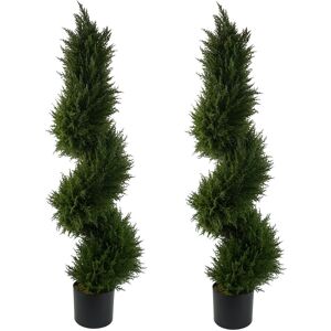 Leaf 120cm Faux Cedar Topiary in Pot Liner Green 120cm H X 35cm W X 35cm D