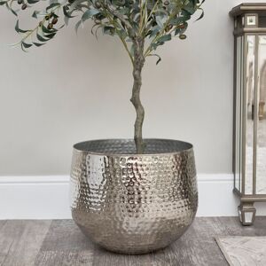 Bloomsbury Market Gold Hammered Metal Planter Silver 35cm H x 40cm W x 40cm D Bloomsbury Market Gold Hammered Metal Planter Silver 35cm H x 40cm W x 40cm D