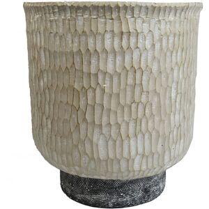 Leaf Coya Planter - 32cm Rustic Fibreglass Pot Leaf Coya Planter - 32cm Rustic Fibreglass Pot