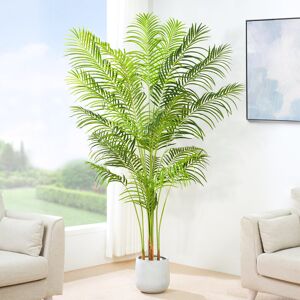The Seasonal Aisle Anjie Faux Palm Tree in Pot 200cm H x 30cm W x 30cm D The Seasonal Aisle Anjie Faux Palm Tree in Pot 200cm H x 30cm W x 30cm D