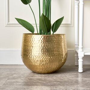 Bloomsbury Market Gold Hammered Metal Planter Gold 35cm H x 40cm W x 40cm D Bloomsbury Market Gold Hammered Metal Planter Gold 35cm H x 40cm W x 40cm D