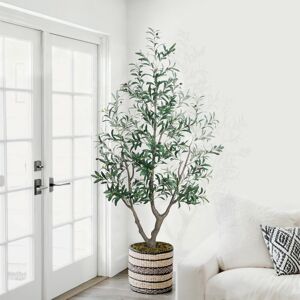 Lily Manor Artificial Olive Tree Tall Faux Olive Plant with Lifelike Olive Leaves Fake Tree Indoor Outdoor for Home Living Room Bedroom Balcony Corner Office Gar Green 6FT Lily Manor Artificial Olive Tree Tall Faux Olive Plant with Lifelike Olive Leaves Fake Tree Indoor Outdoor for Home Living Room Bedroom Balcony Corner Office Gar Green 6FT