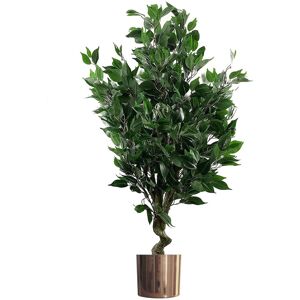 Leaf Artificial Evergreen Ficus Tree Planter Copper 110cm H x 55cm W x 55cm D Leaf Artificial Evergreen Ficus Tree Planter Copper 110cm H x 55cm W x 55cm D