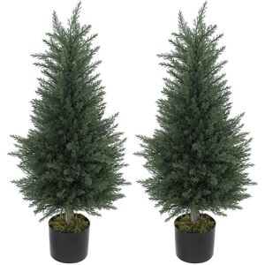 The Seasonal Aisle 90cm Faux Cypress Plant in Plastic / Acrylic Pot Green 90cm H X 40cm W X 40cm D The Seasonal Aisle 90cm Faux Cypress Plant in Plastic / Acrylic Pot Green 90cm H X 40cm W X 40cm D