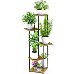 Borough Wharf 5 Tier Tall Flower Stand Black;Brown 106cm H X 30cm L X 30cm D Borough Wharf 5 Tier Tall Flower Stand Black;Brown 106cm H X 30cm L X 30cm D