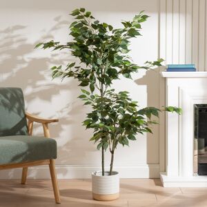 Latitude Run 140cm Faux Ficus Tree Green 140cm H X 70cm W X 80cm D Latitude Run 140cm Faux Ficus Tree Green 140cm H X 70cm W X 80cm D