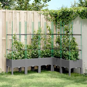 August Grove Garden Planter With Trellis Grey 160X120x142.5 Cm PP Light Grey 142.5cm H X 160cm W X 120cm D August Grove Garden Planter With Trellis Grey 160X120x142.5 Cm PP Light Grey 142.5cm H X 160cm W X 120cm D