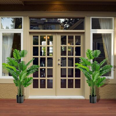 The Seasonal Aisle 2- Piece Artificial Palm Tree in Planter Set Green 152cm H X 19cm W X 19cm D The Seasonal Aisle 2- Piece Artificial Palm Tree in Planter Set Green 152cm H X 19cm W X 19cm D