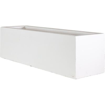 HORTICO Window Flower Box Planter, Frostproof Outdoor Plant Pot, Narrow Garden Planter with Drainage Holes, Concrete Effect Windowsill Planter White 17.5cm H x 80cm W x 17cm D HORTICO Window Flower Box Planter, Frostproof Outdoor Plant Pot, Narrow Garden Planter with Drainage Holes, Concrete Effect Windowsill Planter White 17.5cm H x 80cm W x 17cm D
