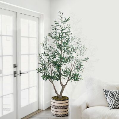 Lily Manor Artificial Olive Tree Tall Faux Olive Plant with Lifelike Olive Leaves Fake Tree Indoor Outdoor for Home Living Room Bedroom Balcony Corner Office Gar Green 6FT Lily Manor Artificial Olive Tree Tall Faux Olive Plant with Lifelike Olive Leaves Fake Tree Indoor Outdoor for Home Living Room Bedroom Balcony Corner Office Gar Green 6FT