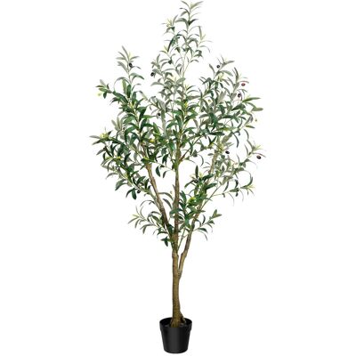 Lily Manor Faux Olive Tree Tree in Nursery Pot Green 160cm/5.25ft Lily Manor Faux Olive Tree Tree in Nursery Pot Green 160cm/5.25ft